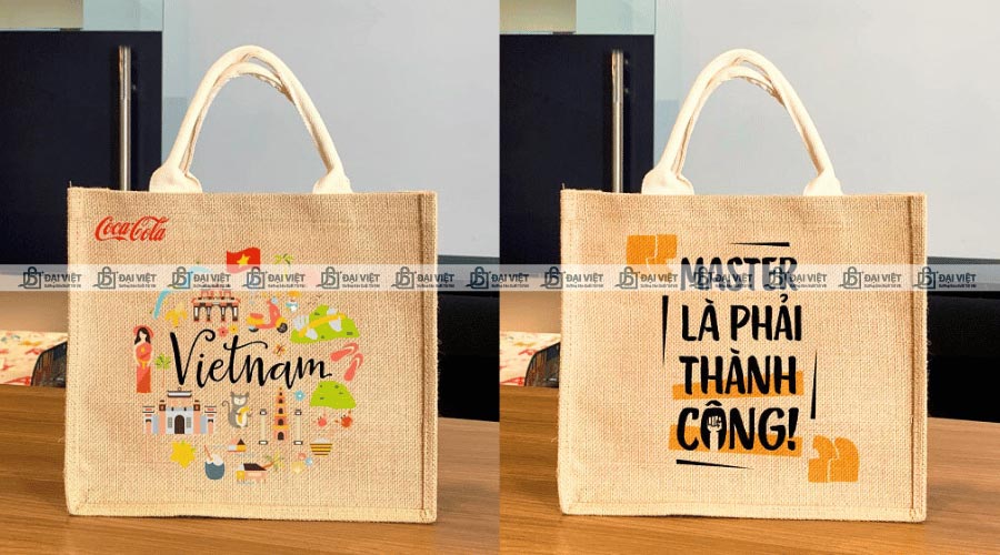 Mẫu túi vải đay đựng quà in thông điệp thương hiệu đẹp mắt Mẫu túi vải đay đựng quà in thông điệp thương hiệu đẹp mắt