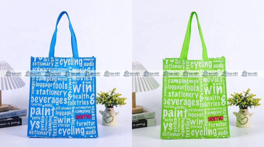 Túi vải không dệt cán màng được in bằng phương pháp in lụa Túi vải không dệt cán màng được in bằng phương pháp in lụa