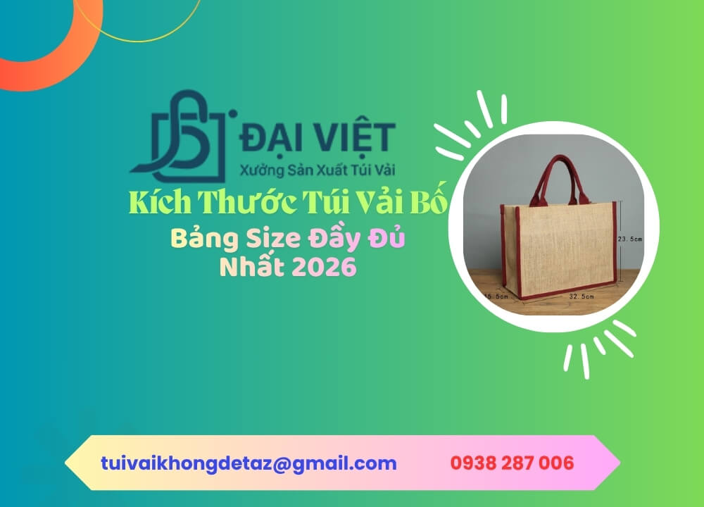 Kích thước túi vải bố